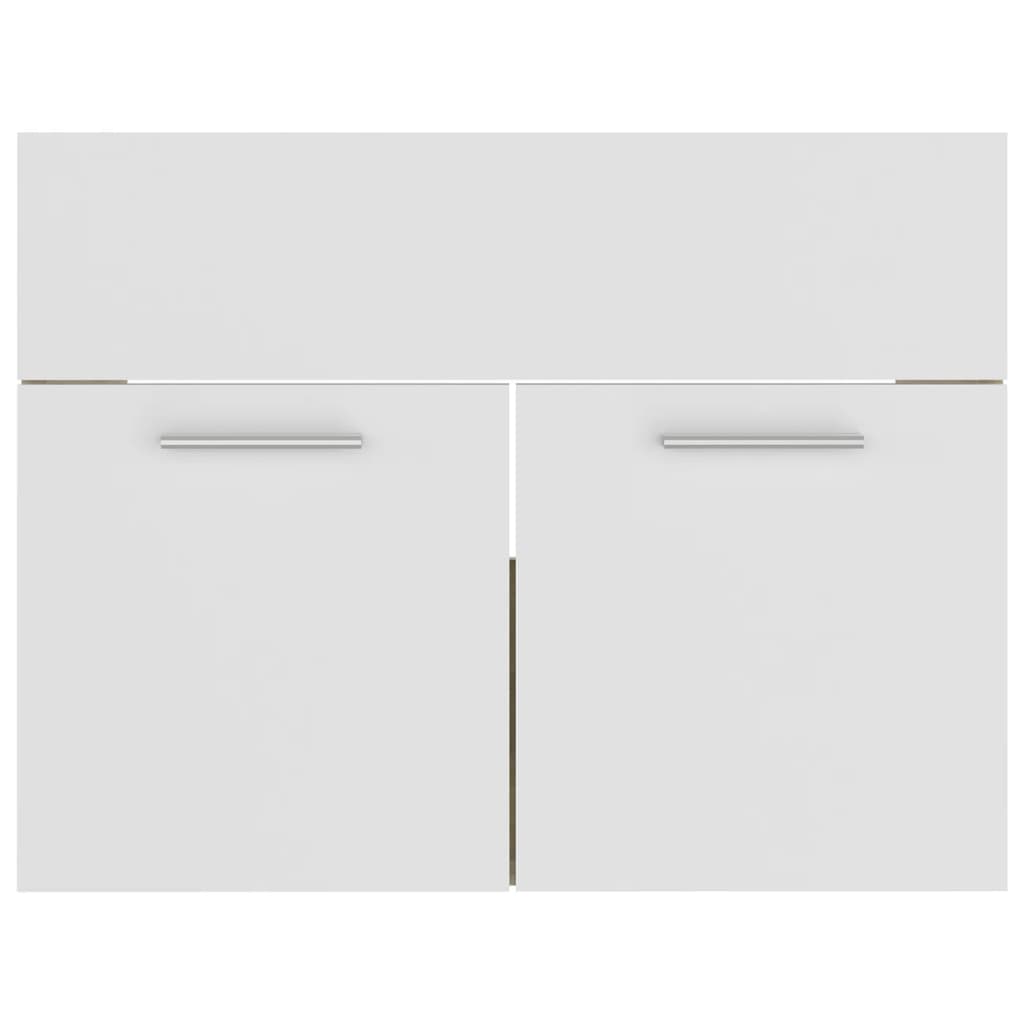 vidaXL Sink Cabinet with Built-in Basin White and Sonoma Oak Engineered Wood