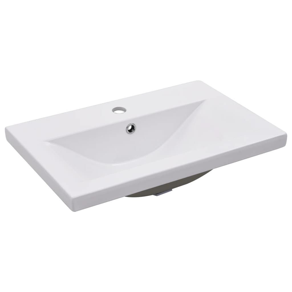 vidaXL Sink Cabinet with Built-in Basin White and Sonoma Oak Engineered Wood