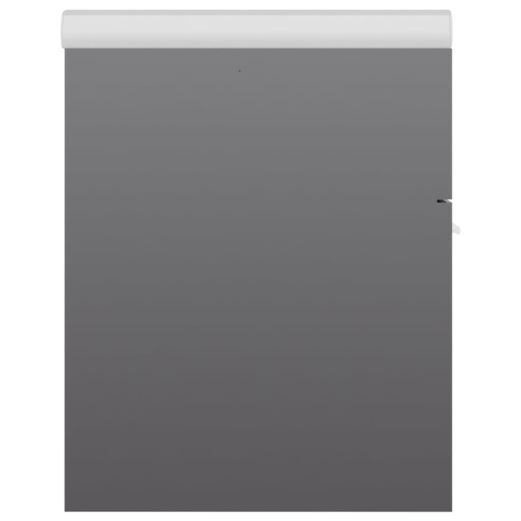 vidaXL Sink Cabinet with Built-in Basin High Gloss Grey Engineered Wood