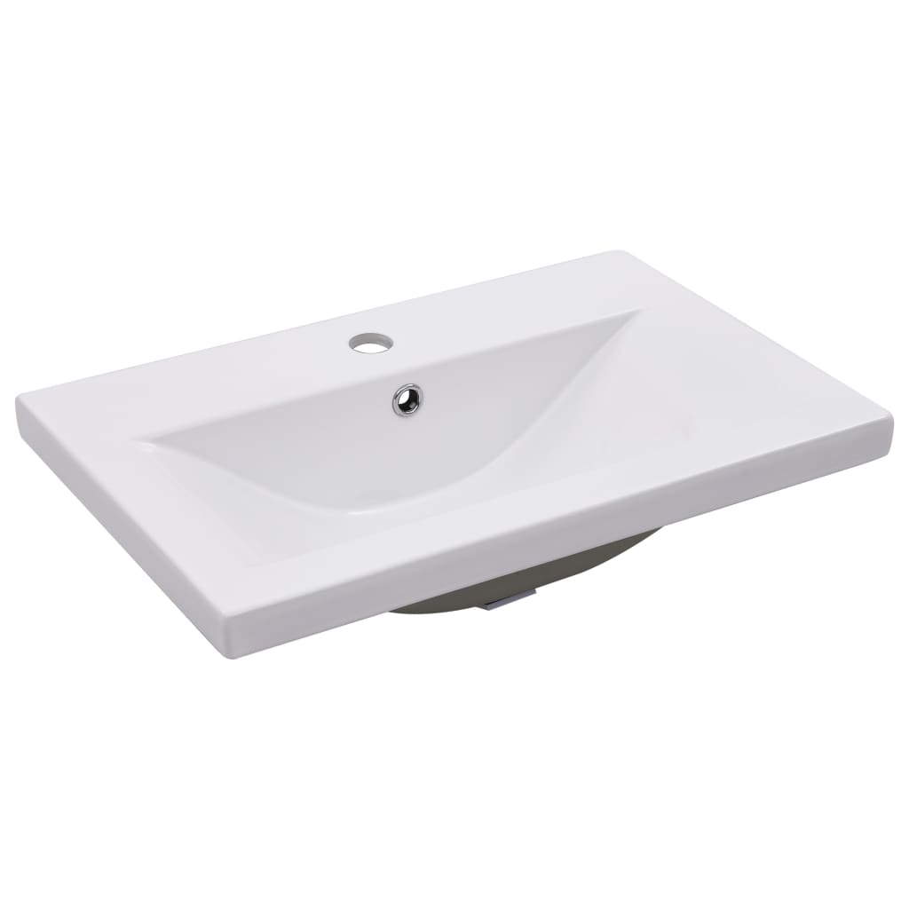 vidaXL Sink Cabinet with Built-in Basin High Gloss Grey Engineered Wood