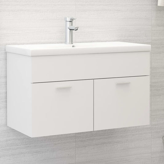 vidaXL Sink Cabinet with Built-in Basin White Engineered Wood