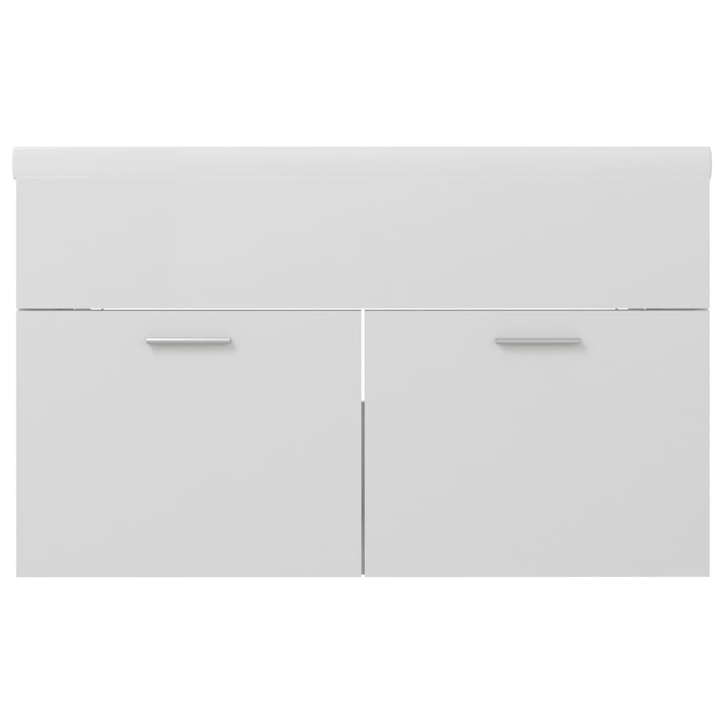 vidaXL Sink Cabinet with Built-in Basin High Gloss White Engineered Wood