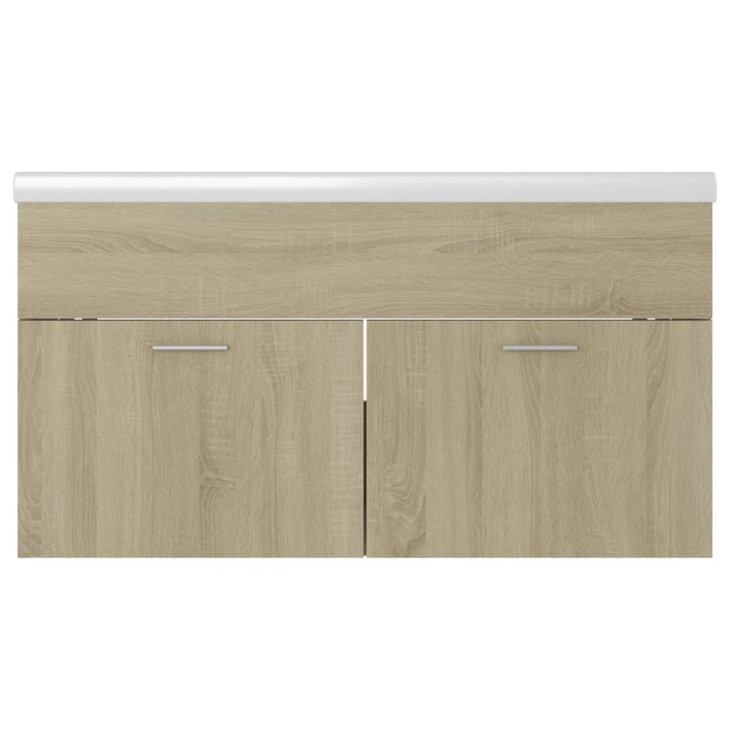 vidaXL Sink Cabinet with Built-in Basin Sonoma Oak Engineered Wood