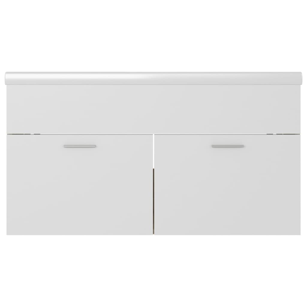 vidaXL Sink Cabinet with Built-in Basin White and Sonoma Oak Engineered Wood