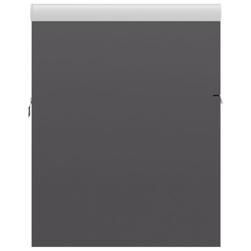 vidaXL Sink Cabinet with Built-in Basin High Gloss Grey Engineered Wood