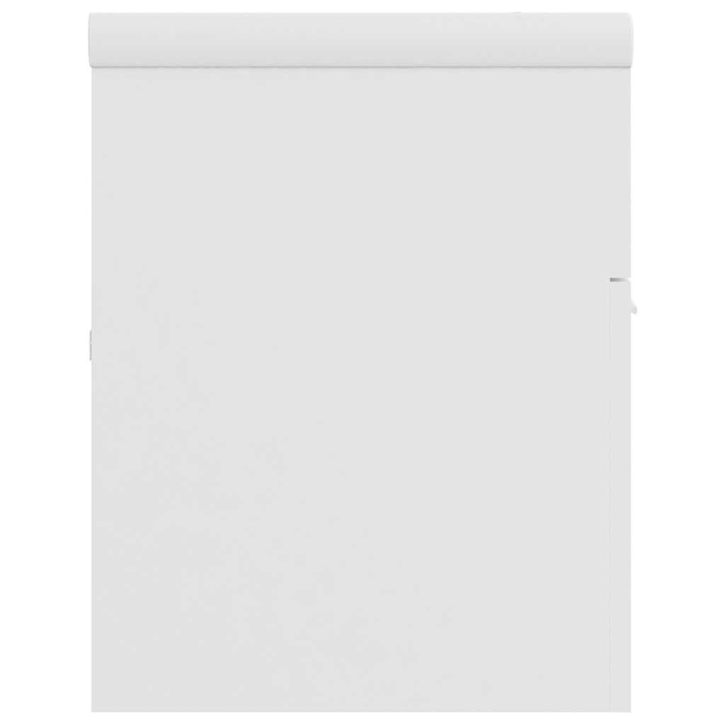 Sink Cabinet with Built-in Basin White Engineered Wood
