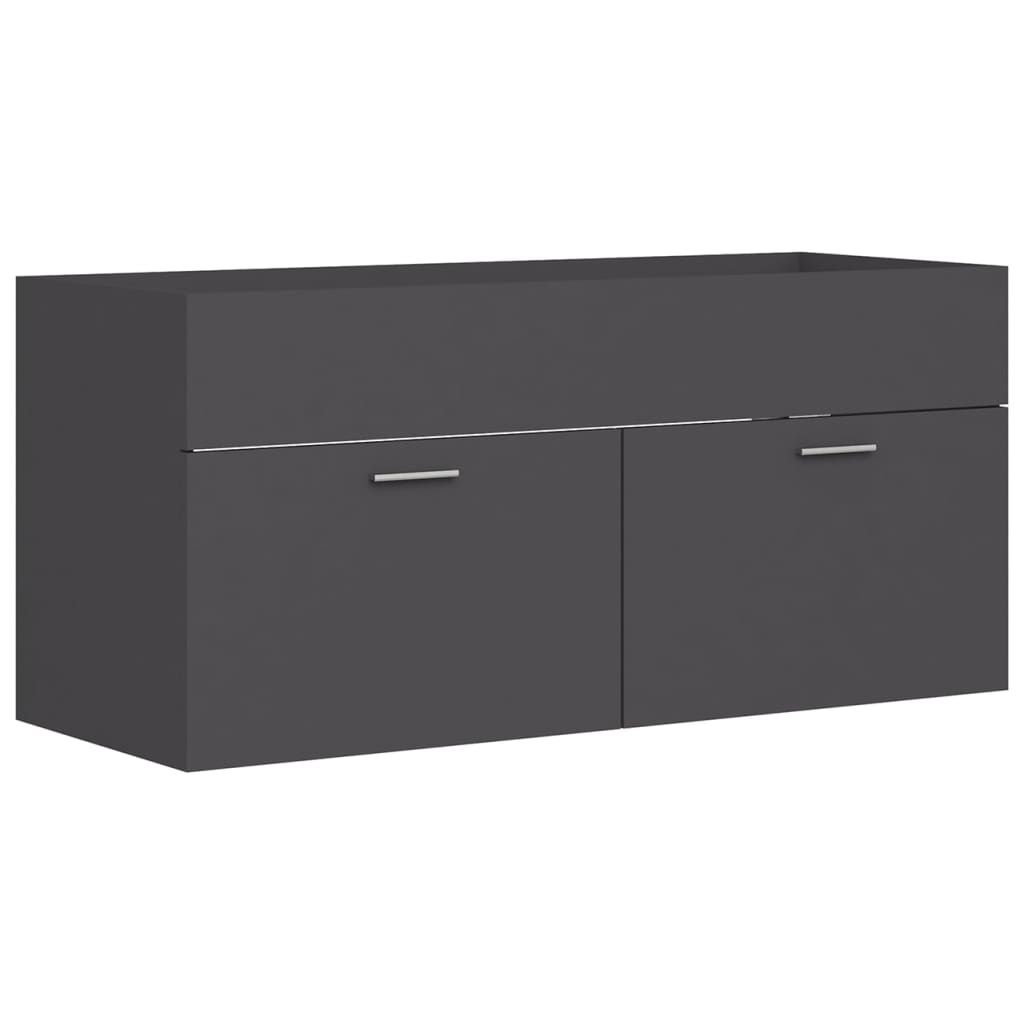 vidaXL Sink Cabinet with Built-in Basin Grey Engineered Wood