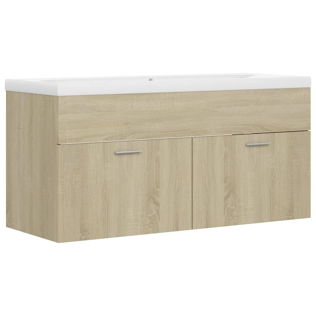 vidaXL Sink Cabinet with Built-in Basin Sonoma Oak Engineered Wood