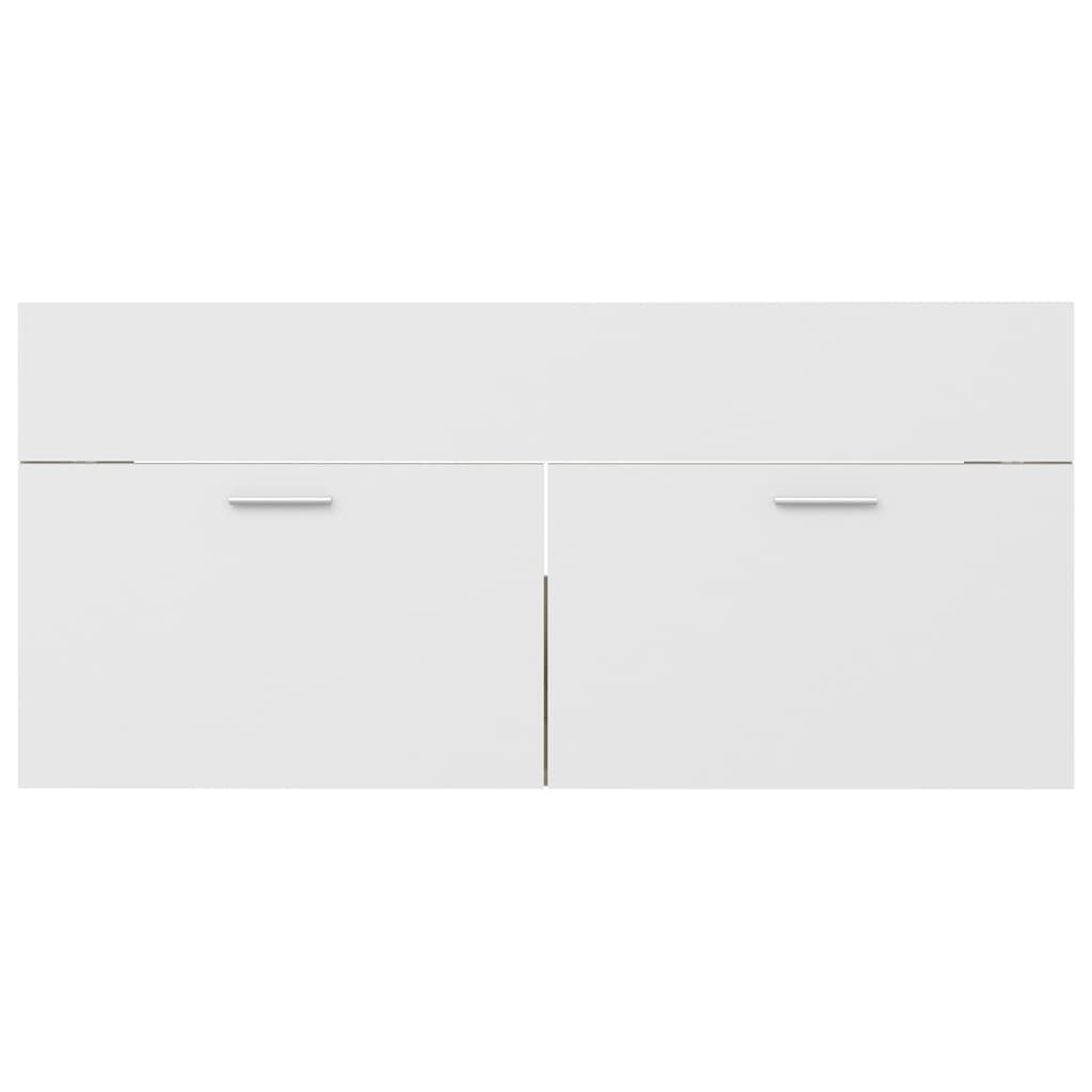 vidaXL Sink Cabinet with Built-in Basin White and Sonoma Oak Engineered Wood