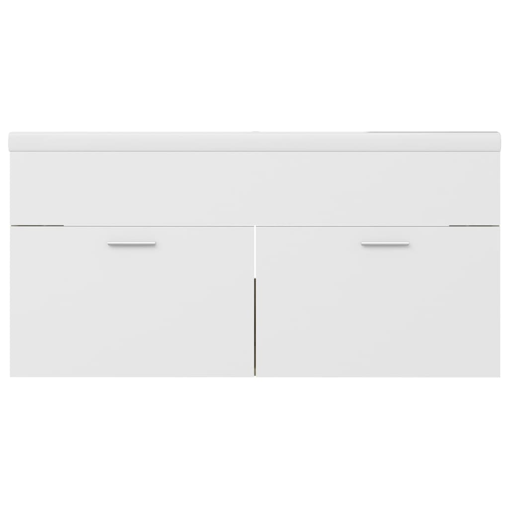 vidaXL Sink Cabinet with Built-in Basin White and Sonoma Oak Engineered Wood