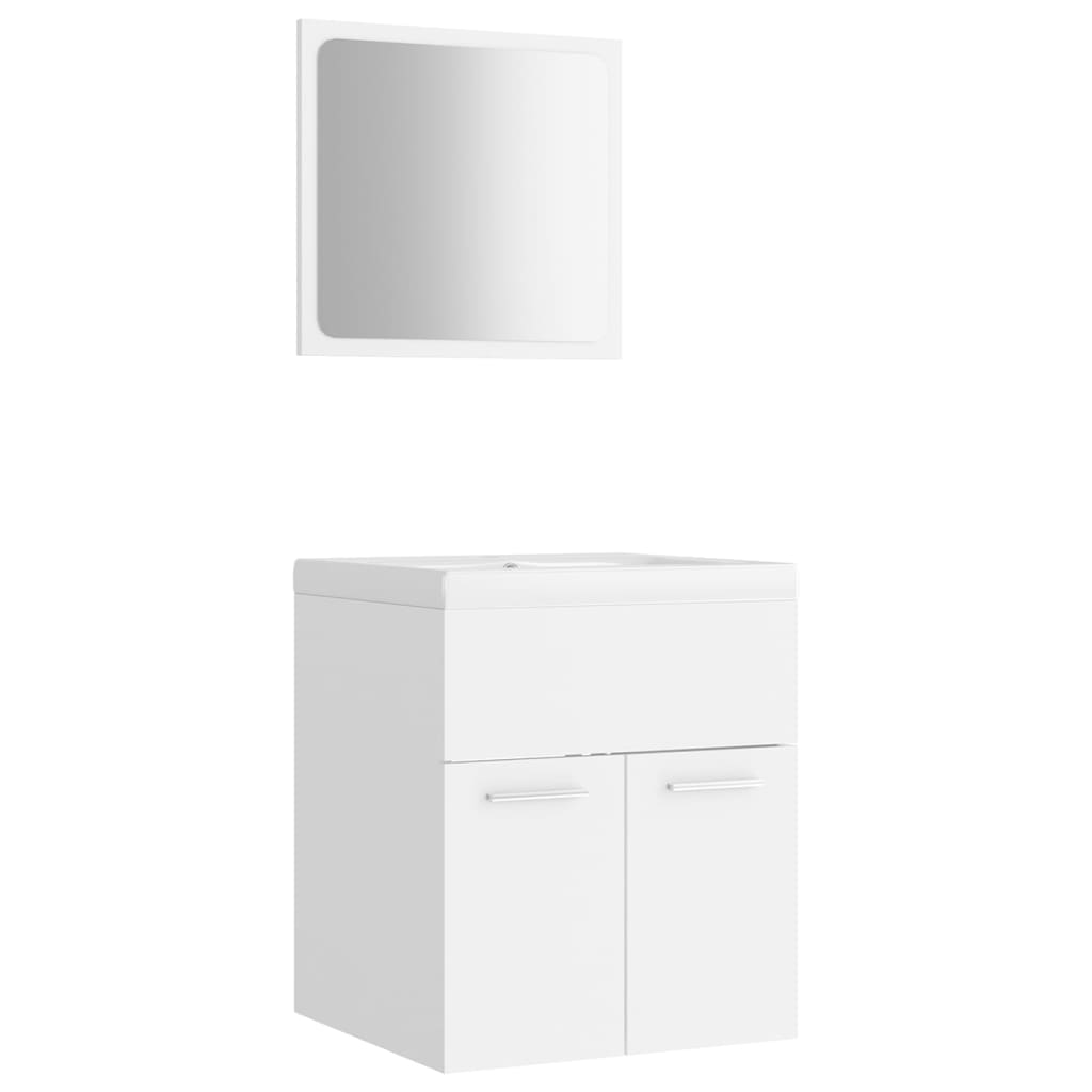 vidaXL Bathroom Furniture Set White Engineered Wood