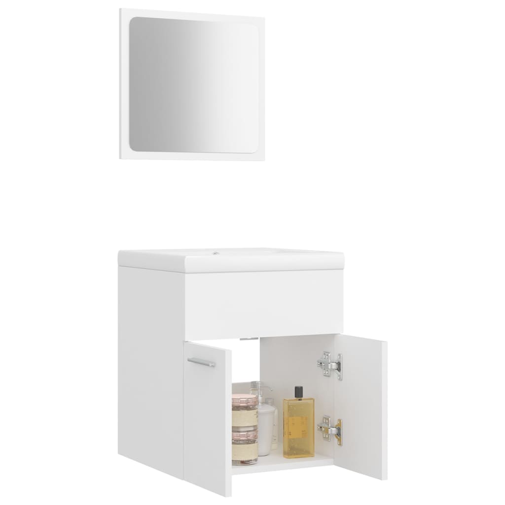 vidaXL Bathroom Furniture Set White Engineered Wood