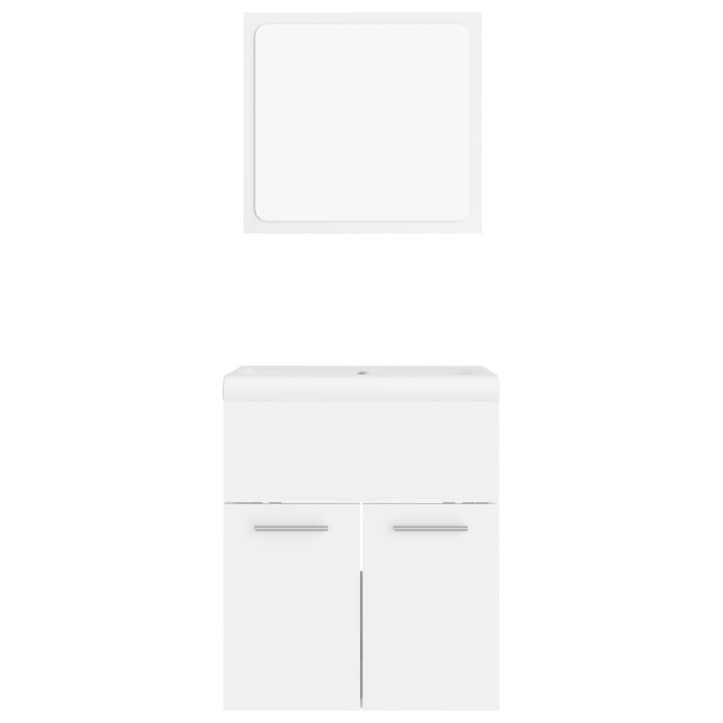 vidaXL Bathroom Furniture Set White Engineered Wood