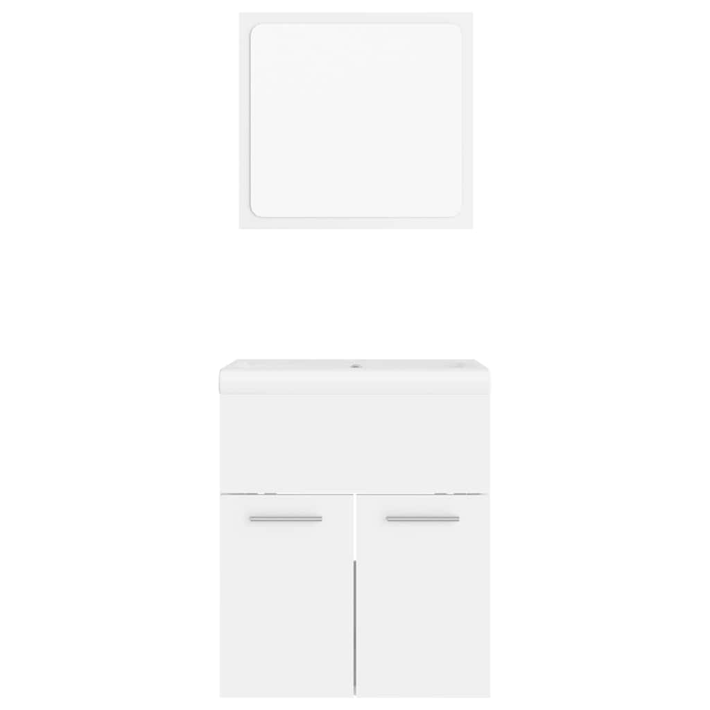 Bathroom Furniture Set White Engineered Wood