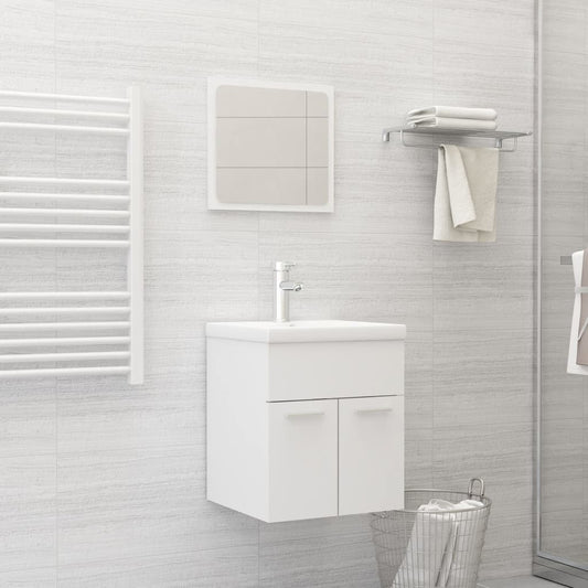 vidaXL Bathroom Furniture Set White Engineered Wood