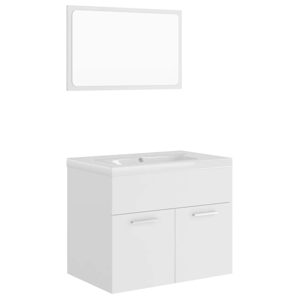 vidaXL Bathroom Furniture Set White Engineered Wood