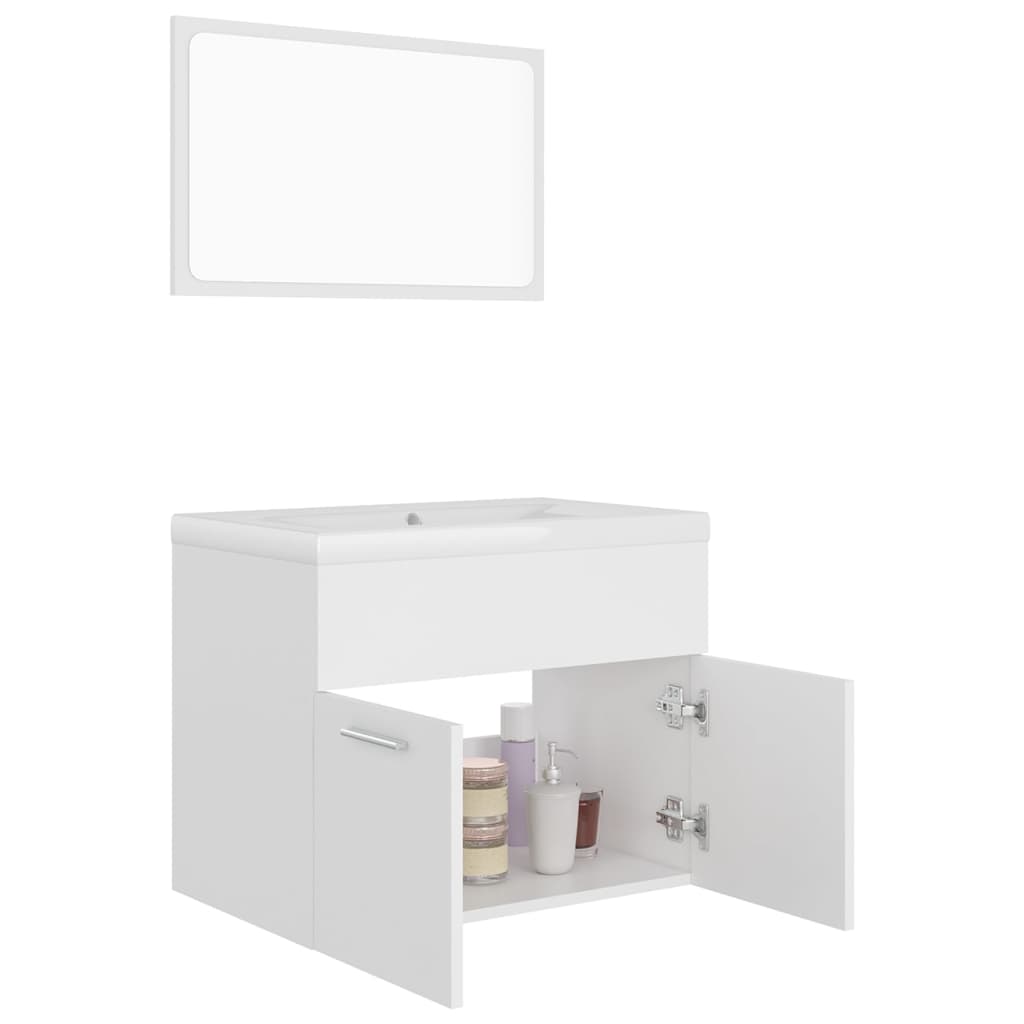 vidaXL Bathroom Furniture Set White Engineered Wood