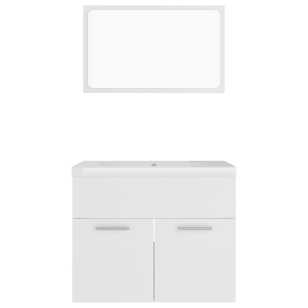 vidaXL Bathroom Furniture Set White Engineered Wood