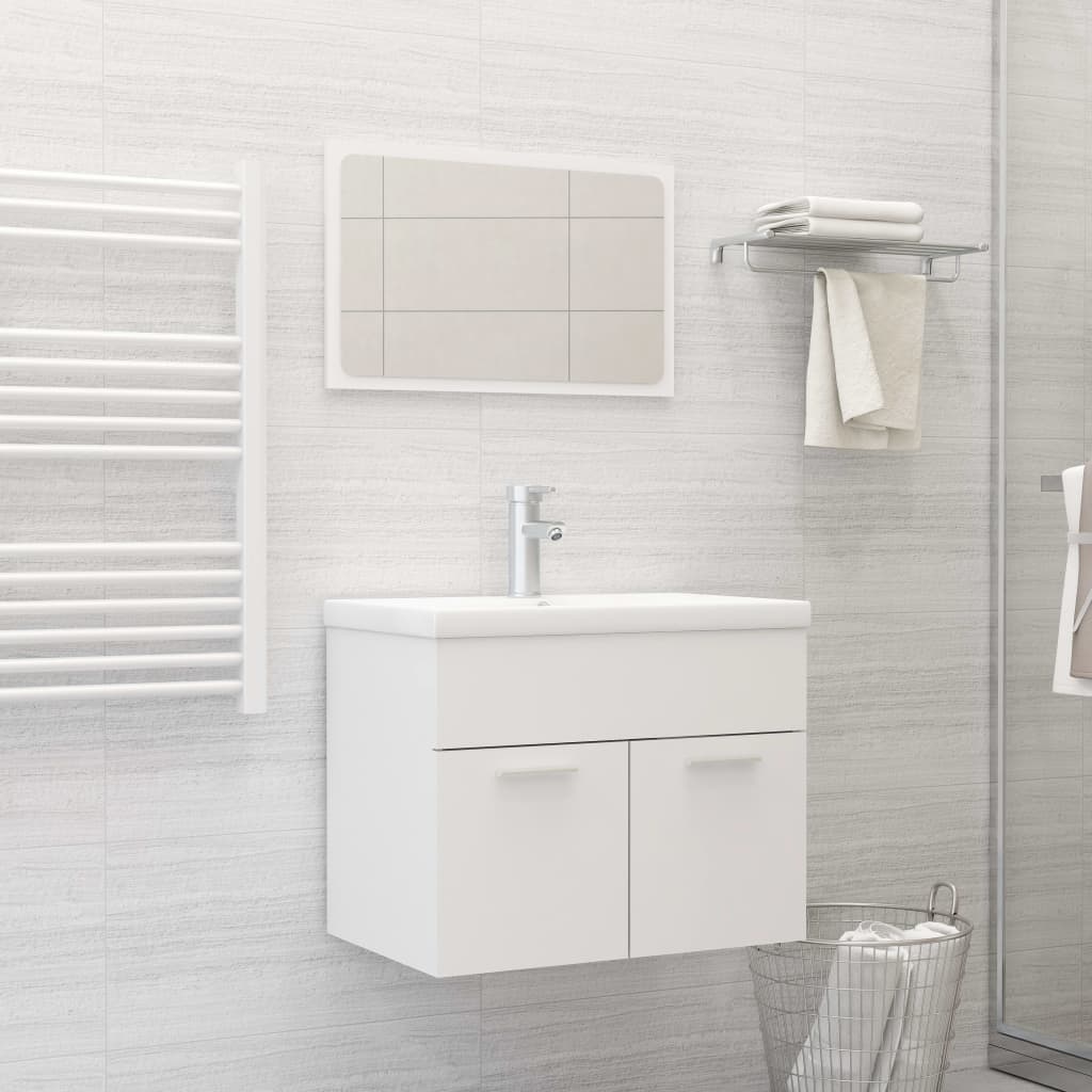 vidaXL Bathroom Furniture Set White Engineered Wood