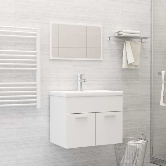 vidaXL Bathroom Furniture Set White Engineered Wood