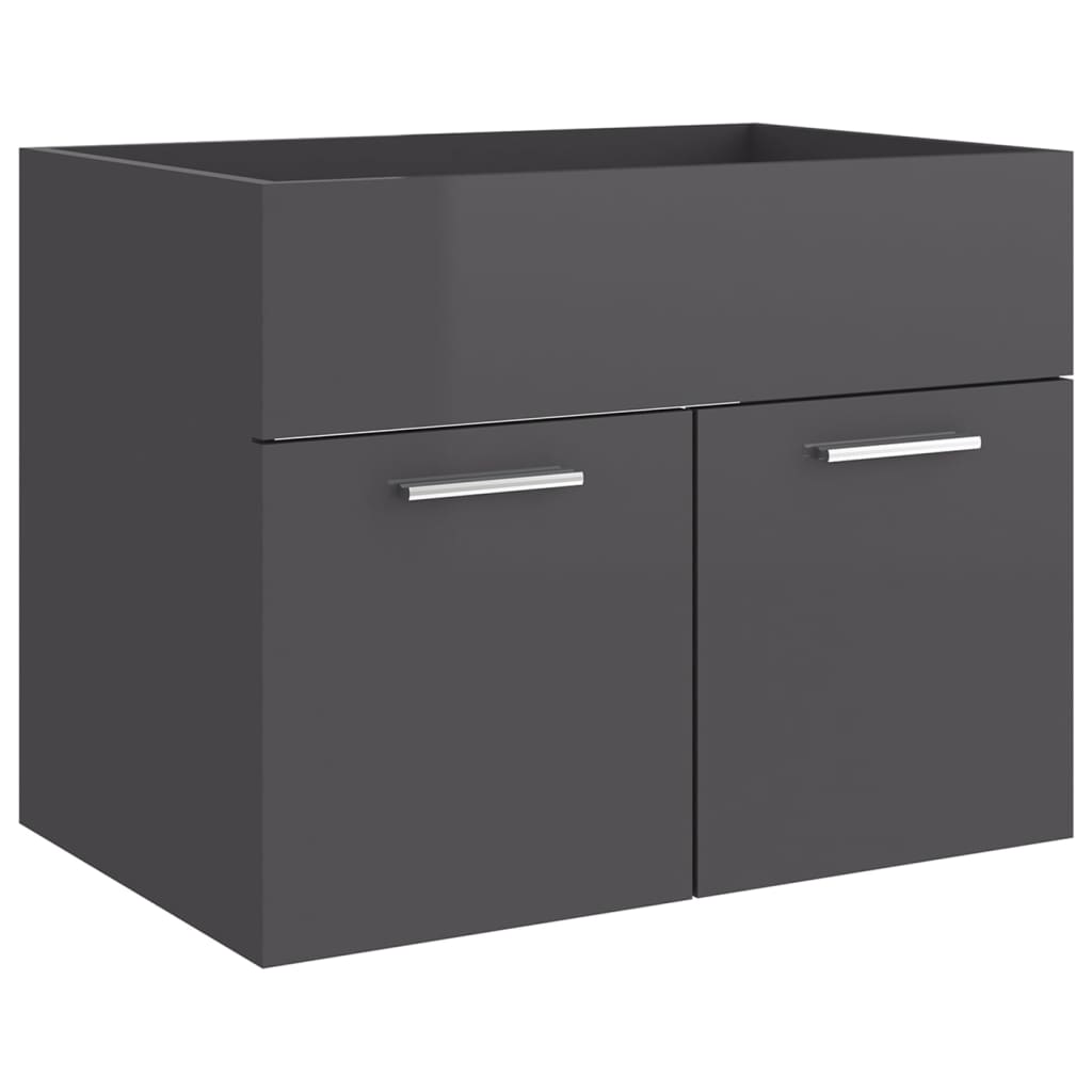 vidaXL Bathroom Furniture Set High Gloss Grey Engineered Wood