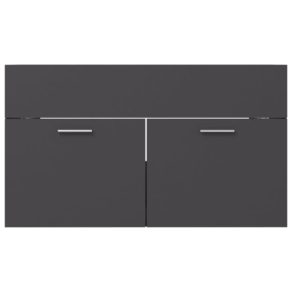 vidaXL Bathroom Furniture Set Grey Engineered Wood