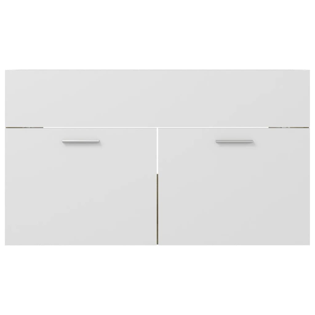 vidaXL Bathroom Furniture Set White and Sonoma Oak Engineered Wood