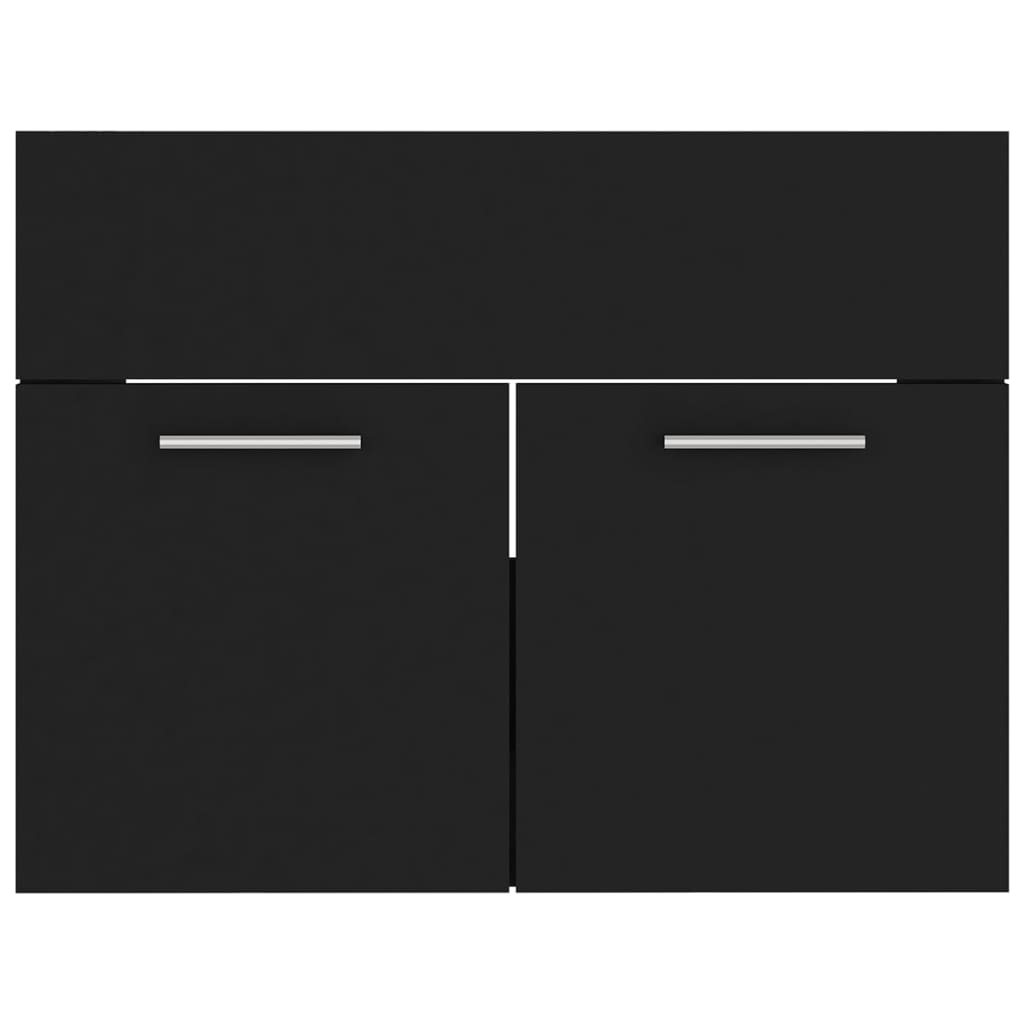 vidaXL Bathroom Furniture Set Black Engineered Wood