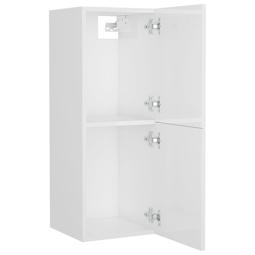 vidaXL Bathroom Furniture Set High Gloss White Engineered Wood