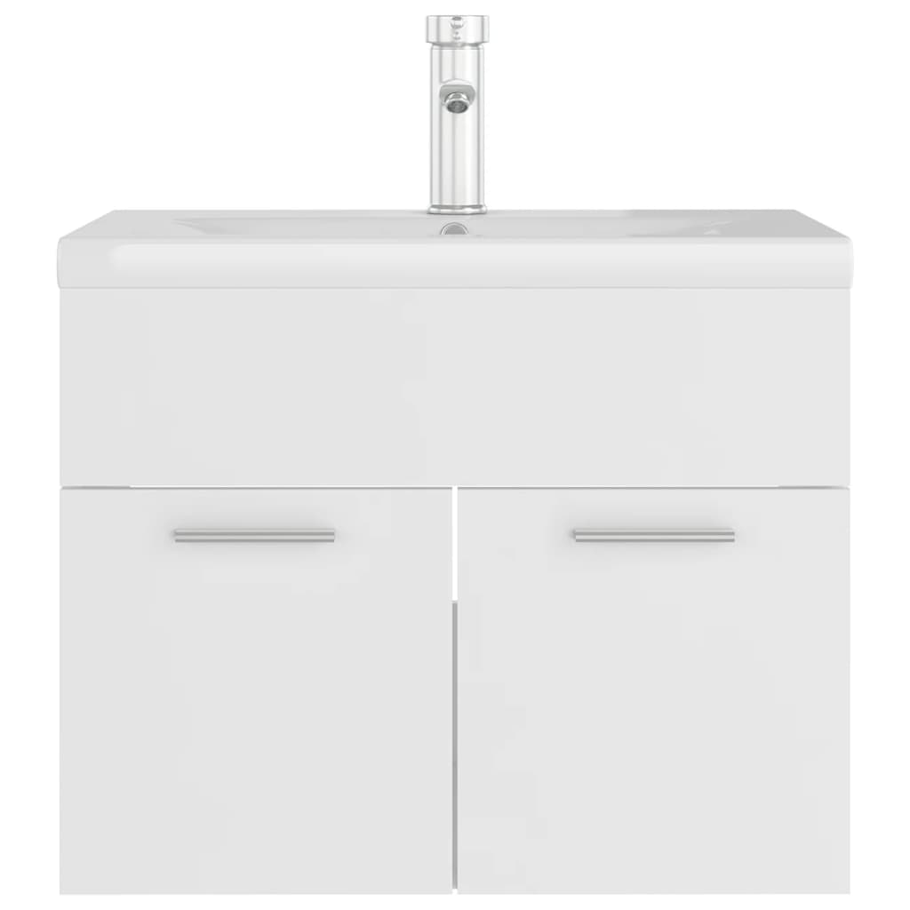 vidaXL Sink Cabinet with Built-in Basin White Engineered Wood