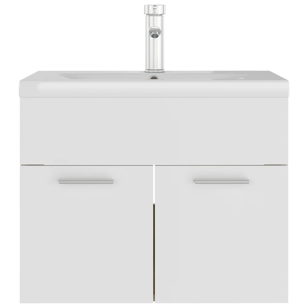 vidaXL Sink Cabinet with Built-in Basin White and Sonoma Oak Engineered Wood