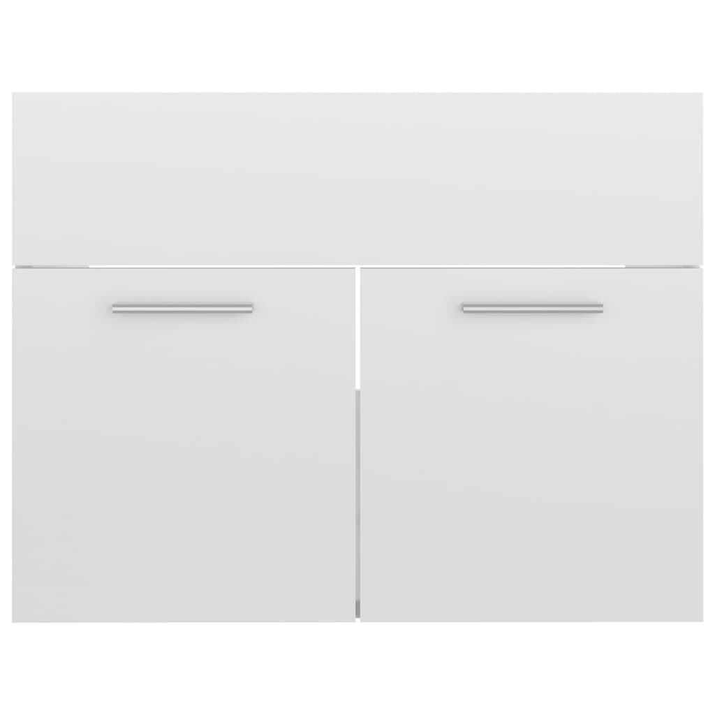 vidaXL Sink Cabinet with Built-in Basin High Gloss White Engineered Wood