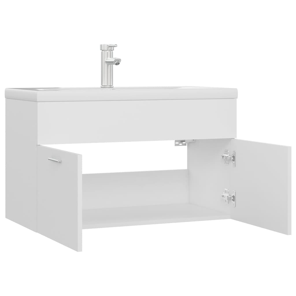 vidaXL Sink Cabinet with Built-in Basin White Engineered Wood