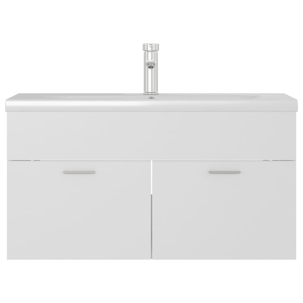 vidaXL Sink Cabinet with Built-in Basin White Engineered Wood