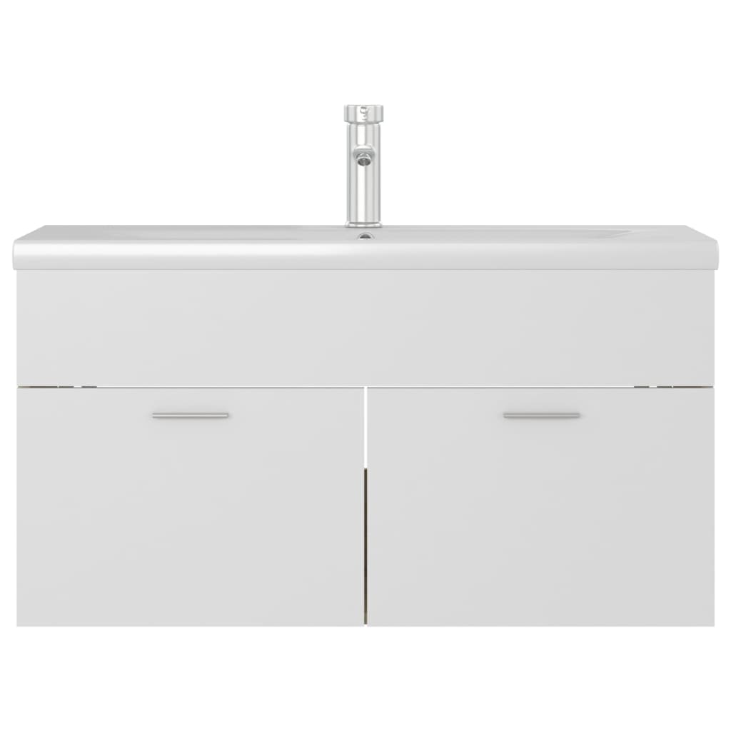 vidaXL Sink Cabinet with Built-in Basin White and Sonoma Oak Engineered Wood