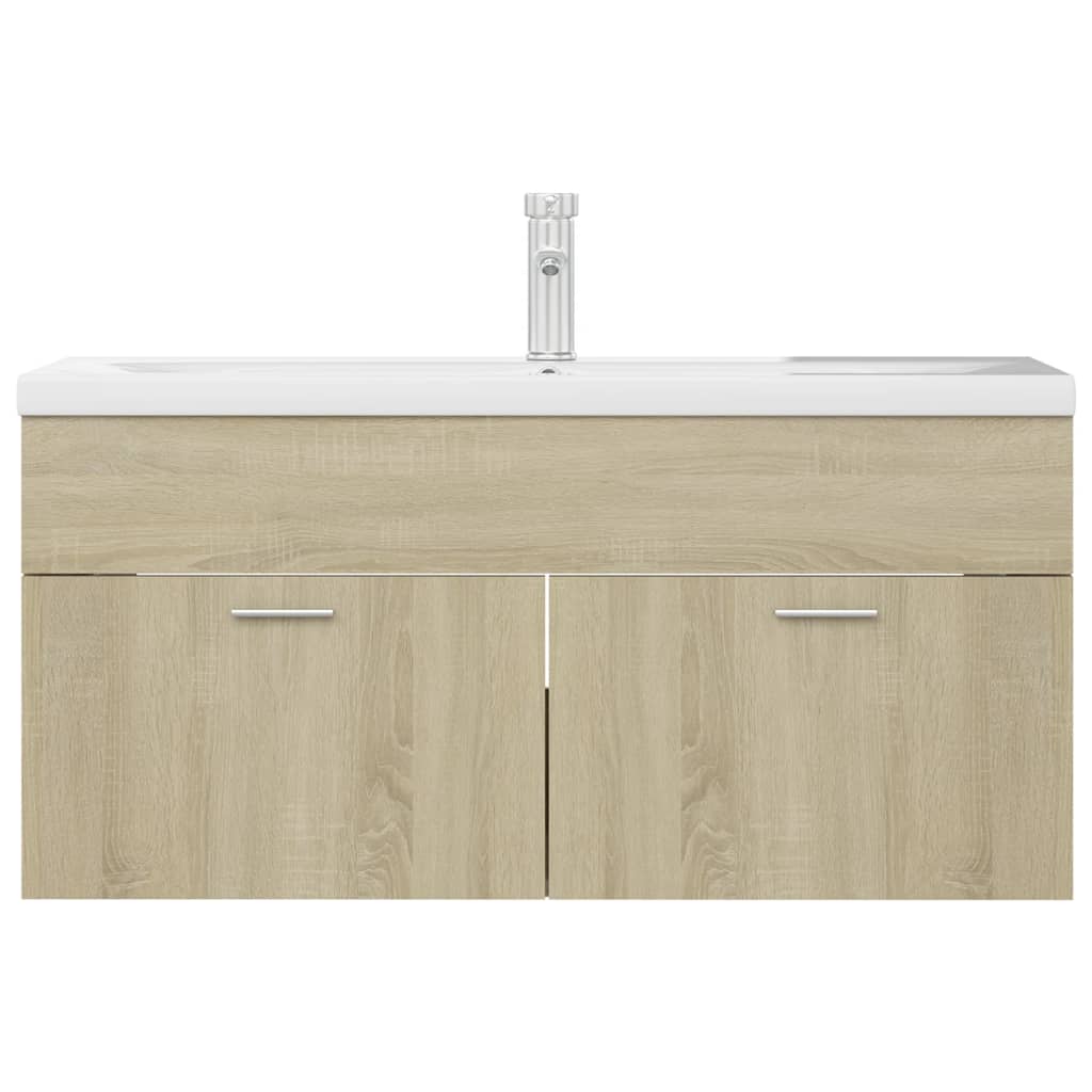 vidaXL Sink Cabinet with Built-in Basin Sonoma Oak Engineered Wood