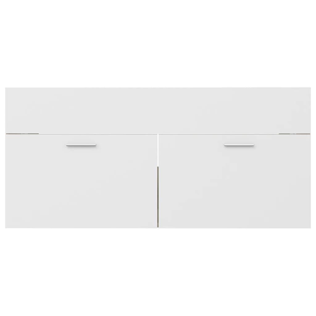 vidaXL Sink Cabinet with Built-in Basin White and Sonoma Oak Engineered Wood