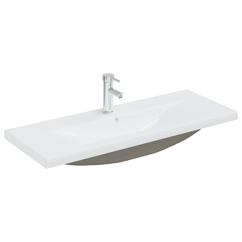 vidaXL Sink Cabinet with Built-in Basin White and Sonoma Oak Engineered Wood