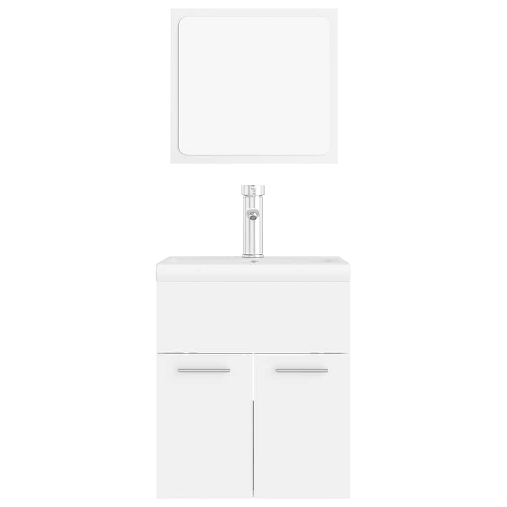 Bathroom Furniture Set White Engineered Wood