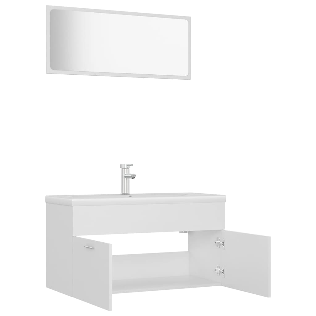 vidaXL Bathroom Furniture Set White Engineered Wood