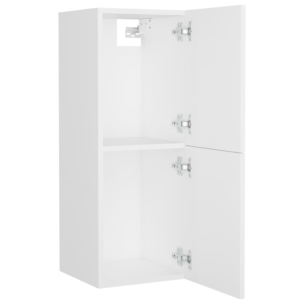 vidaXL Bathroom Furniture Set High Gloss White Engineered Wood