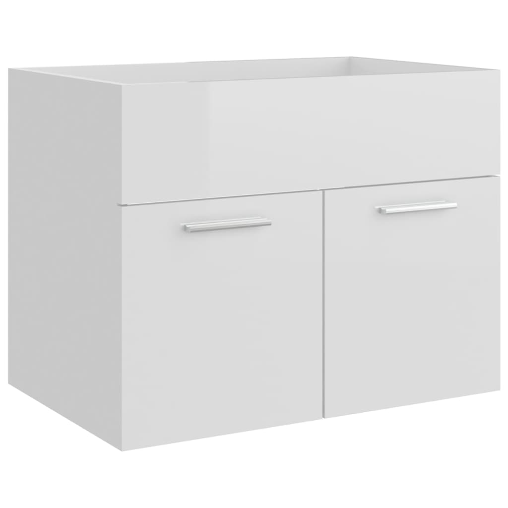 vidaXL Bathroom Furniture Set High Gloss White Engineered Wood