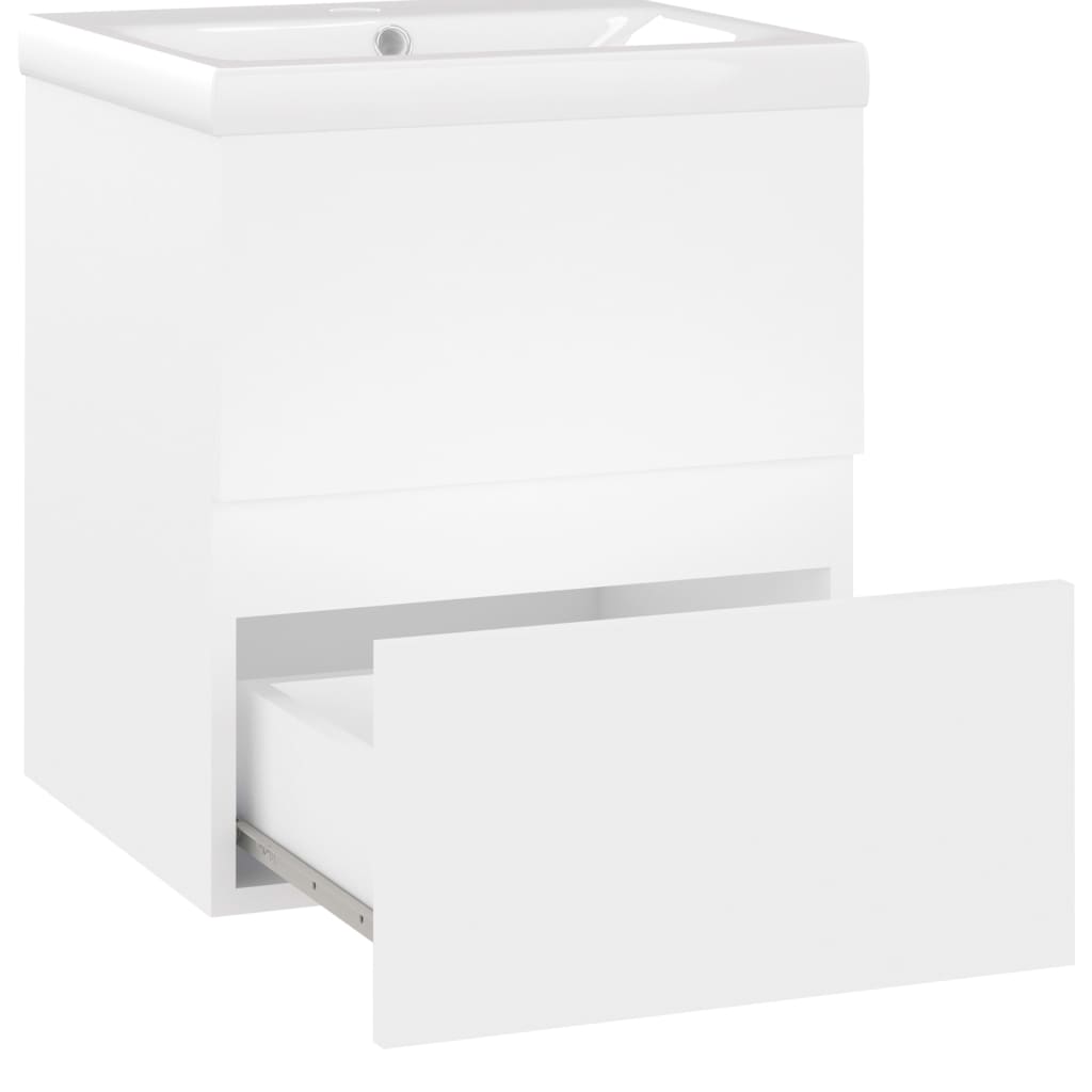 vidaXL Sink Cabinet with Built-in Basin White Engineered Wood