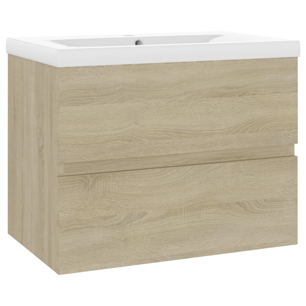 vidaXL Sink Cabinet with Built-in Basin Sonoma Oak Engineered Wood