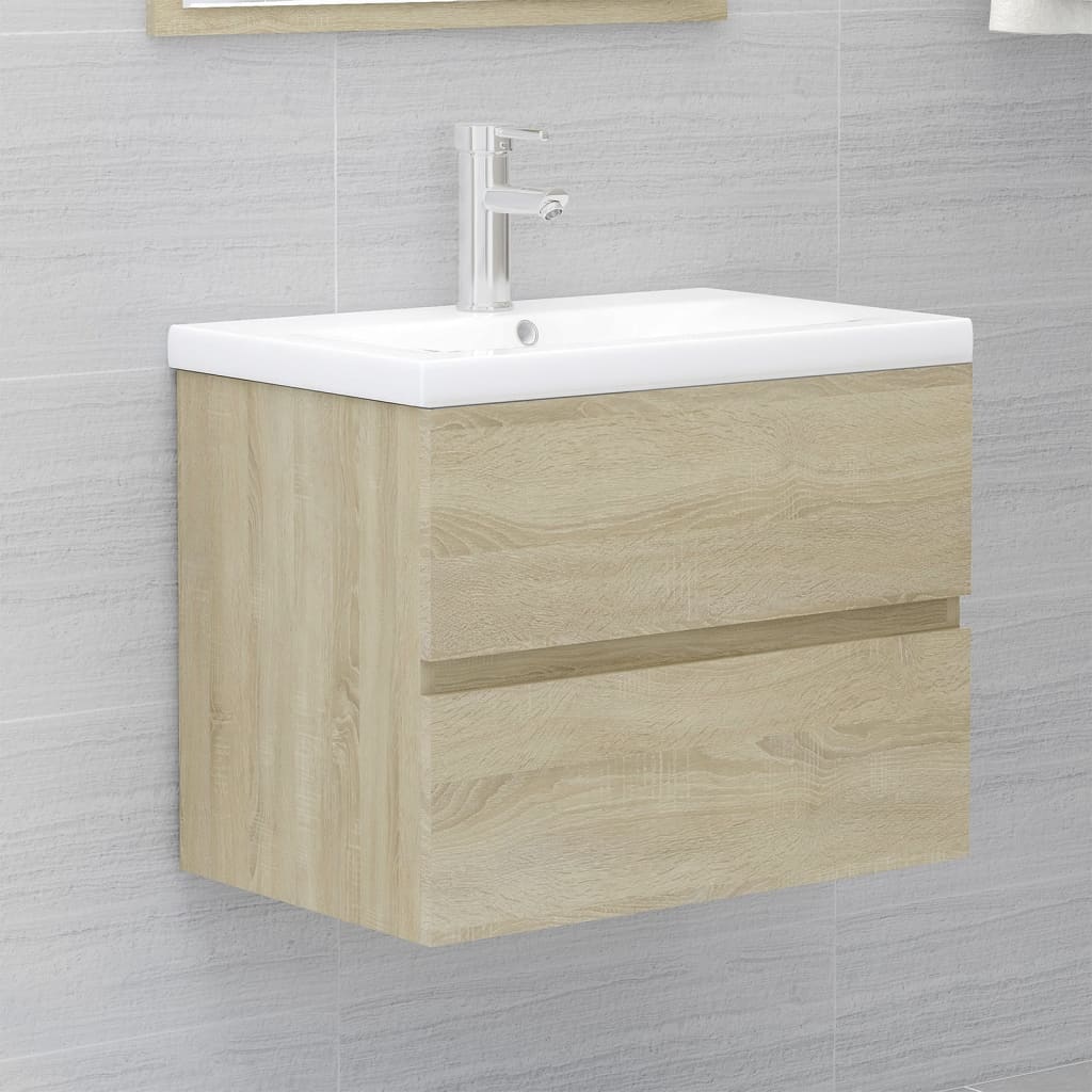 vidaXL Sink Cabinet with Built-in Basin Sonoma Oak Engineered Wood