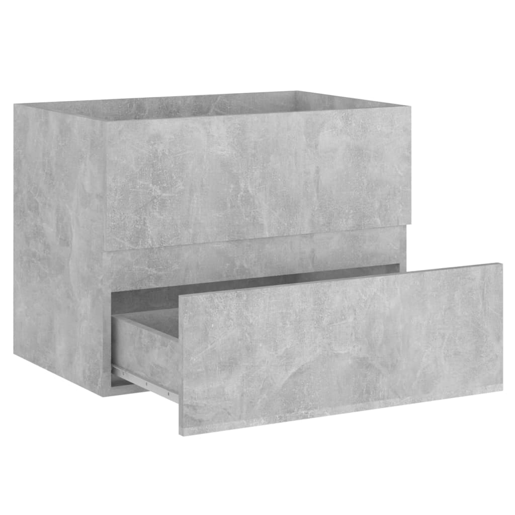 vidaXL Sink Cabinet with Built-in Basin Concrete Grey Engineered Wood