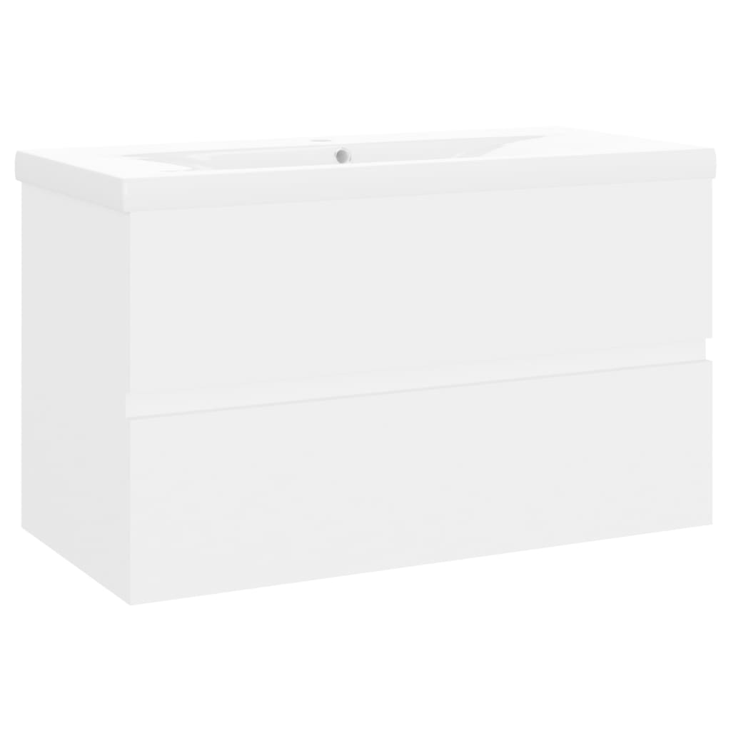 vidaXL Sink Cabinet with Built-in Basin White Engineered Wood