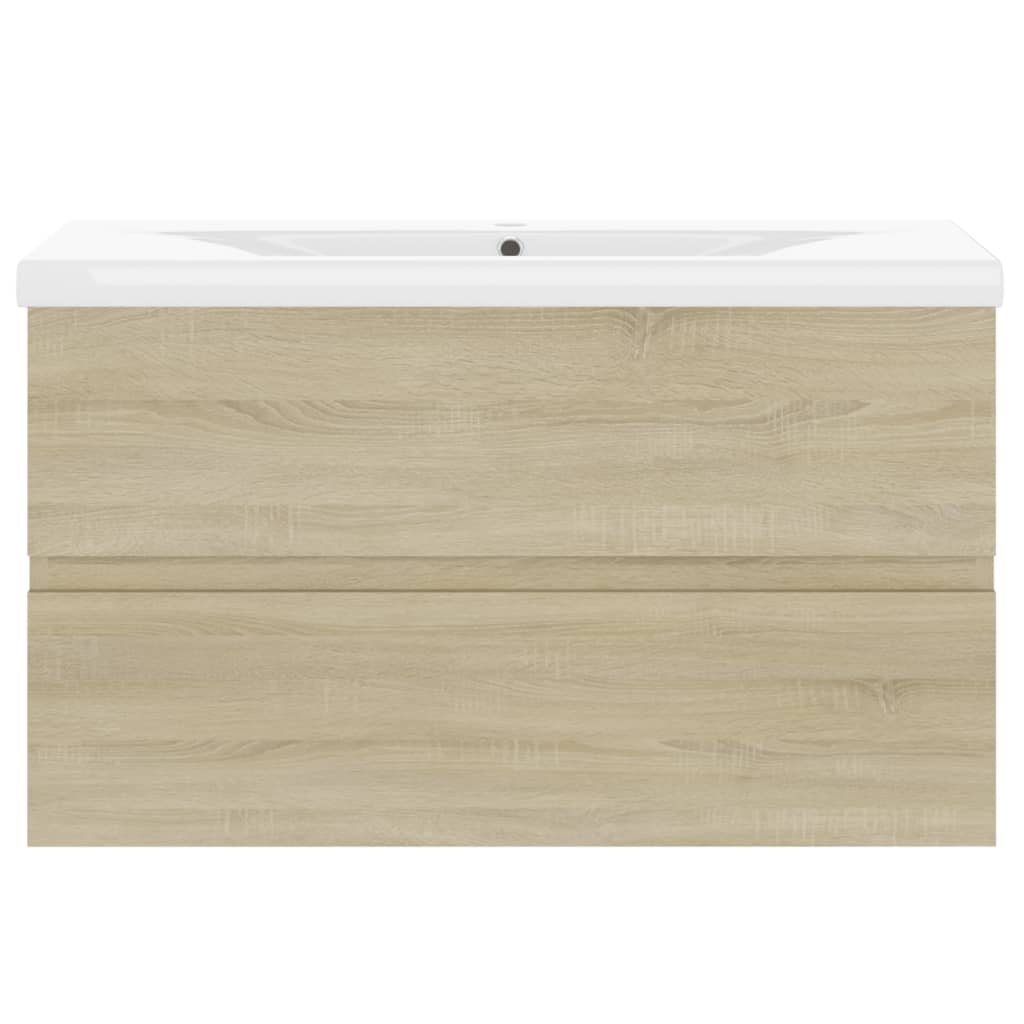 vidaXL Sink Cabinet with Built-in Basin Sonoma Oak Engineered Wood