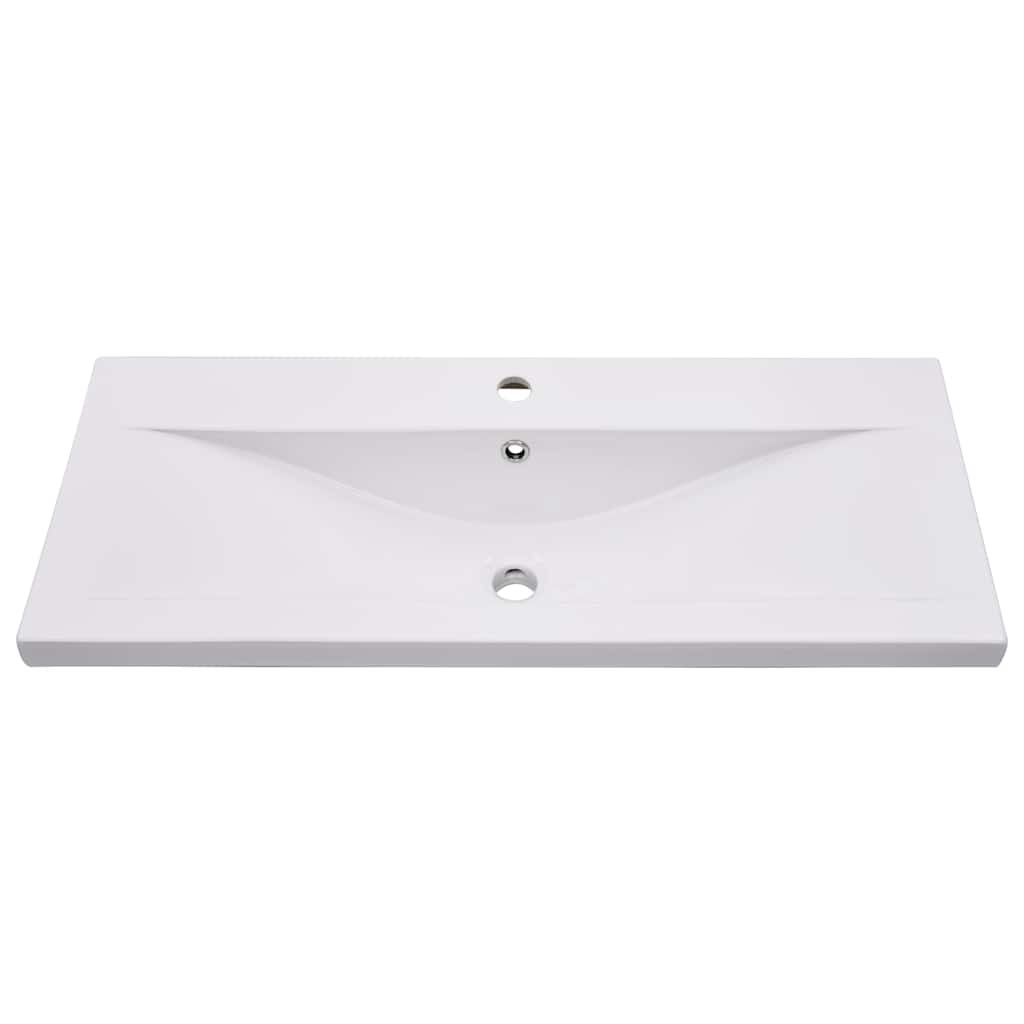 Sink Cabinet with Built-in Basin White Engineered Wood