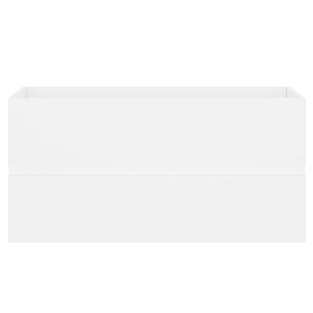 Sink Cabinet with Built-in Basin White Engineered Wood